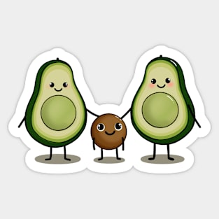 Cute avocado Family Sticker